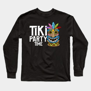 Adorable & Cute Tiki Party Time Island Luau Themed Long Sleeve T-Shirt